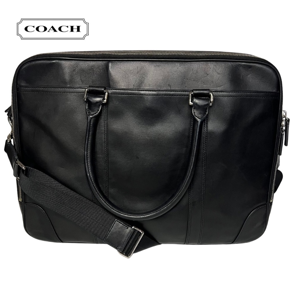 Coach | Black Leather Commuter Bag with Strap #70303